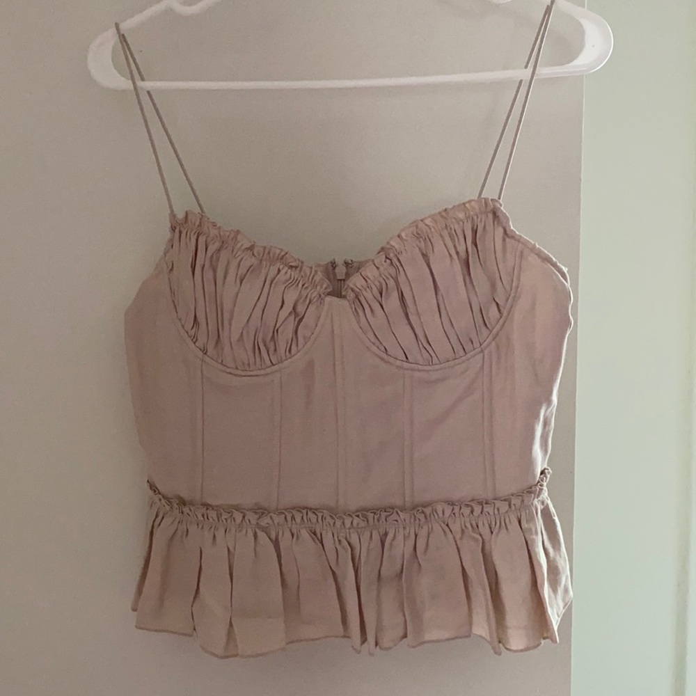 Brock Collection x H&M Linen-Blend Corset Top - S